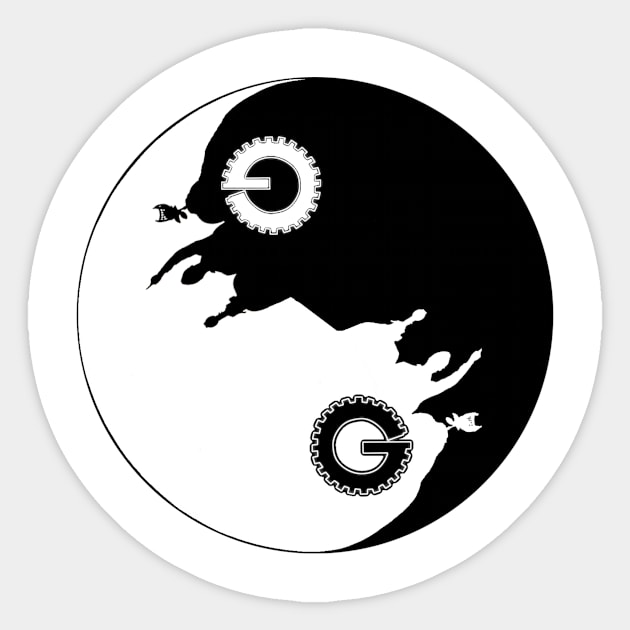 Yin and Yang 3000 Sticker by Fletchorz